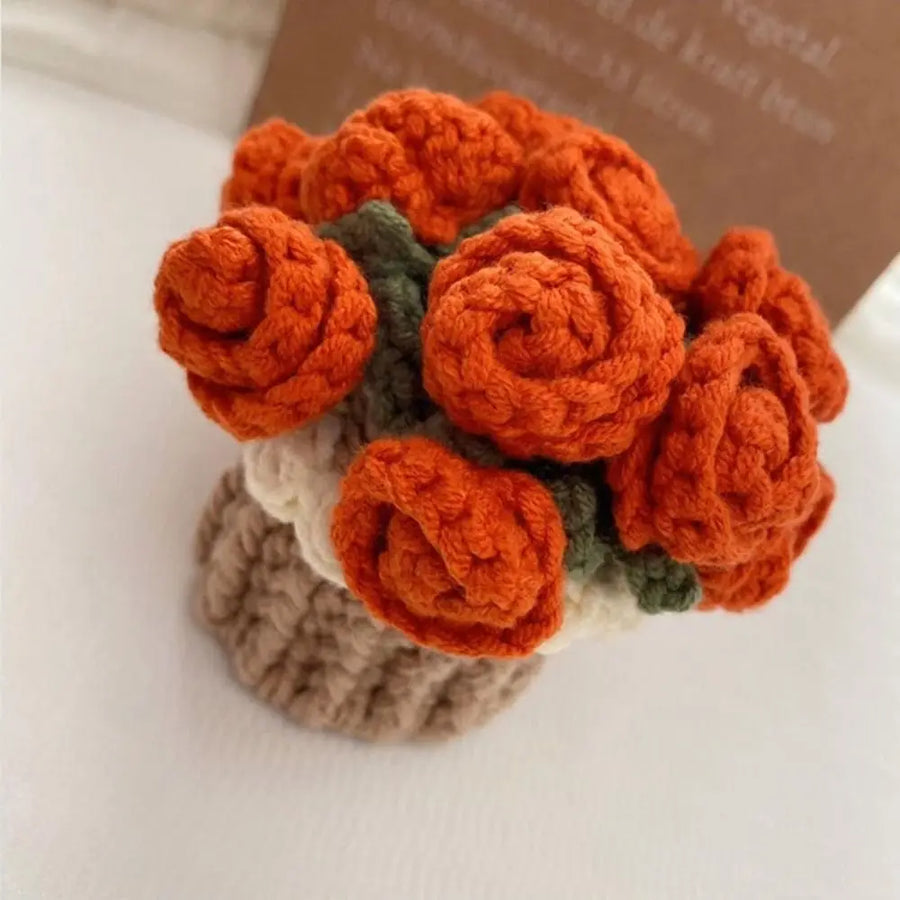 Handcrafted Convertible Yarn Rose Bouquet - Image 7