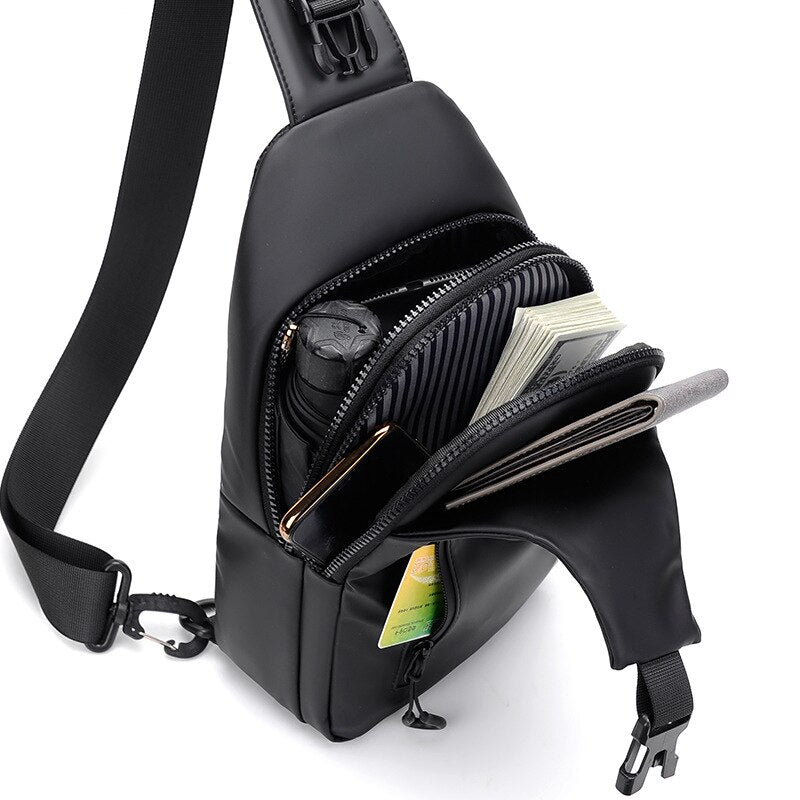 Korean City Waterproof USB Charging Crossbody Bag - Image 2