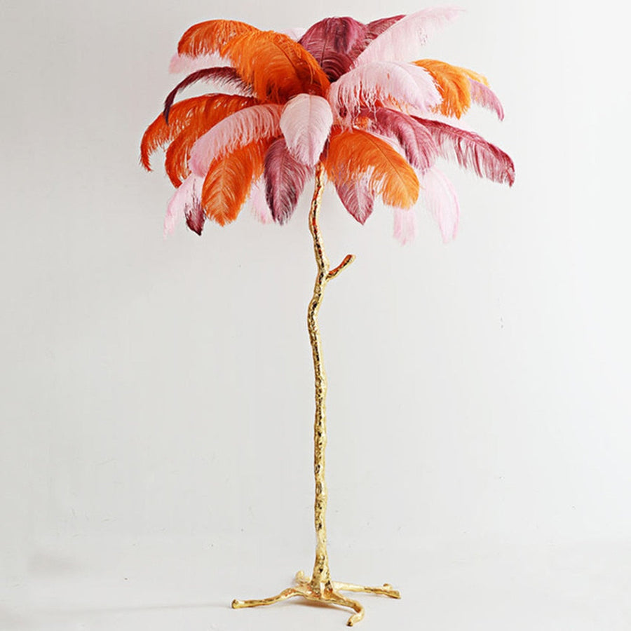 Nordic Glow Luxury Ostrich Feather Chic Floor Lamp - Image 6
