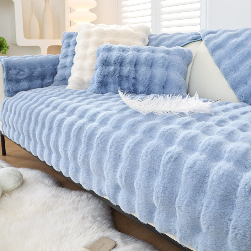 Snuggly Comfy Plush Sofa Cover