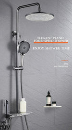 Elegant Piano Style Rainfall Bathroom Shower Set