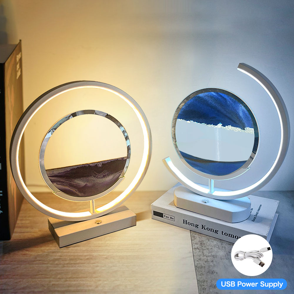 3D LED Flowing Sand Art Table Lamp