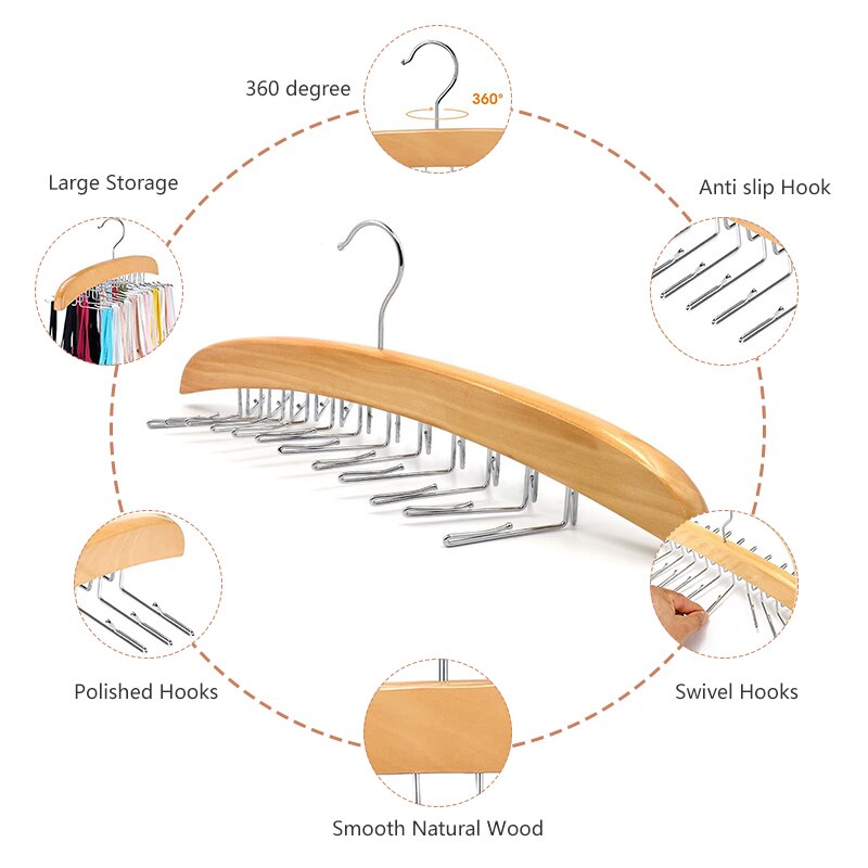 Wooden Space Saving Multi Organizer Hanger - Image 3