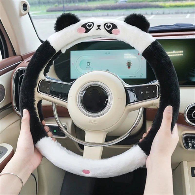 Soft Winter Animal Plush Steering Wheel Cover - Image 8