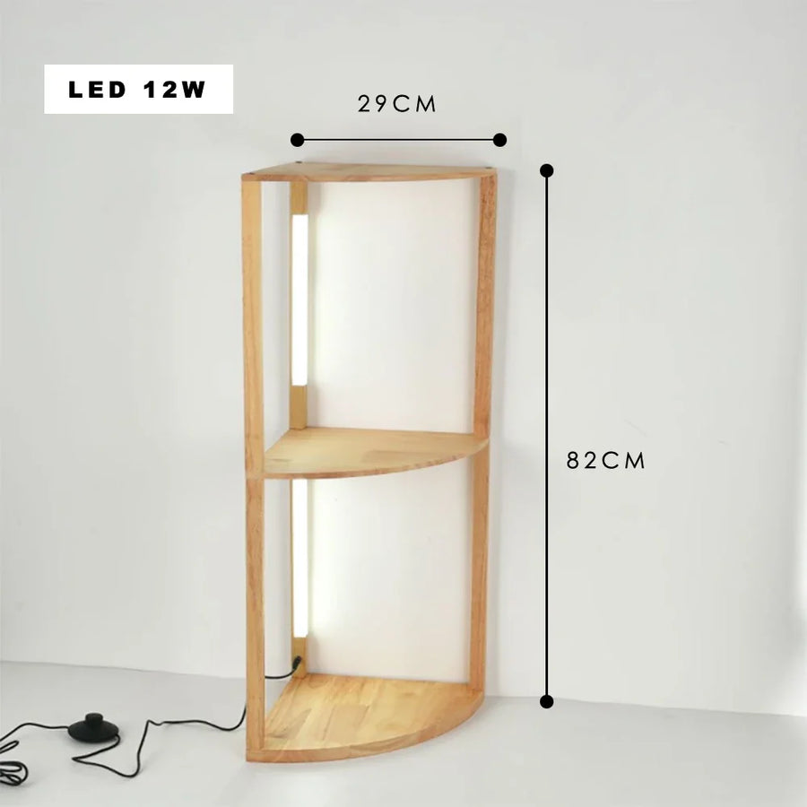 Elegant Wooden LED Light Nordic Shelf - Image 8