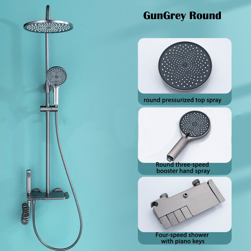 Elegant Piano Style Rainfall Bathroom Shower Set - Image 10