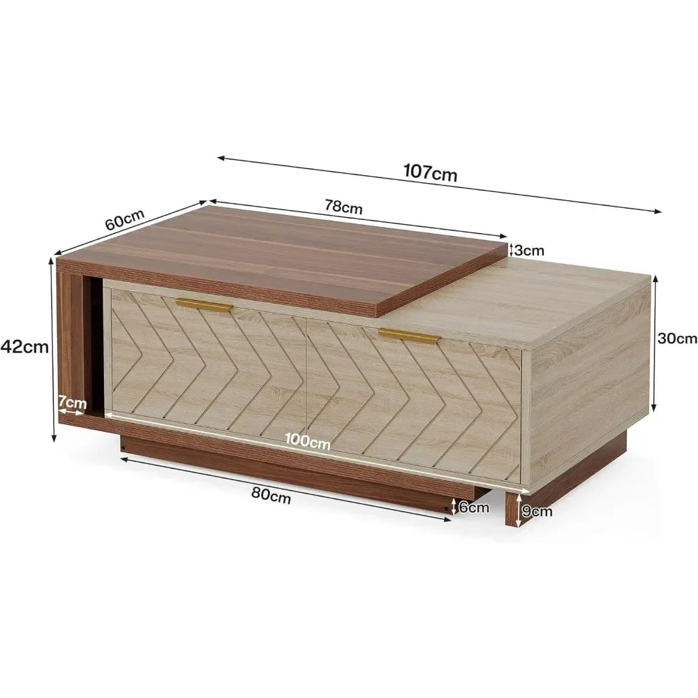 Urban Lift Extendable Wooden Hidden Storage Coffee Table - Image 8