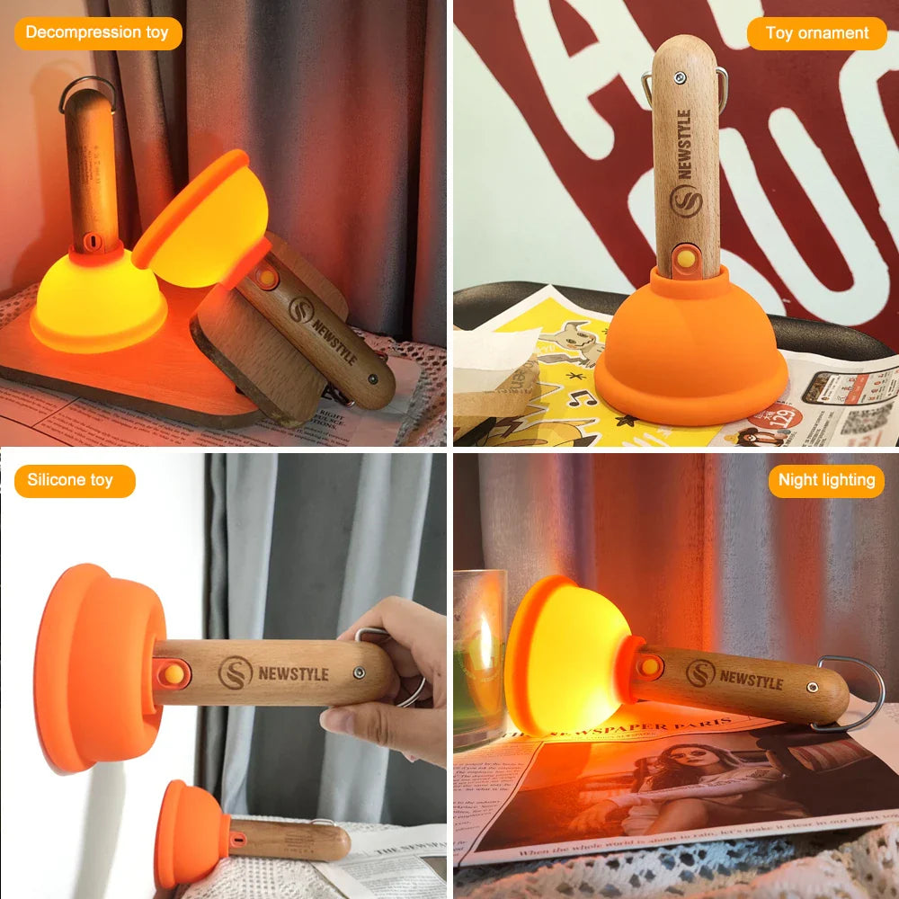 Plunger Style Stress Relief LED Night Lamp