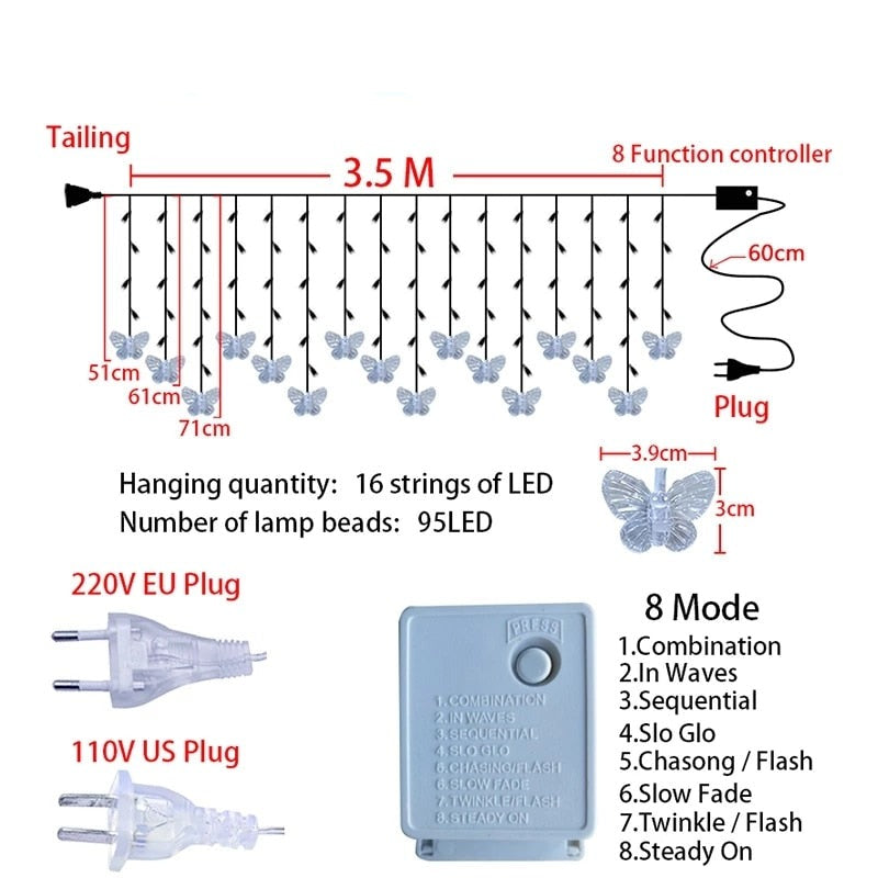Butterfly LED Curtain Lights - Image 2