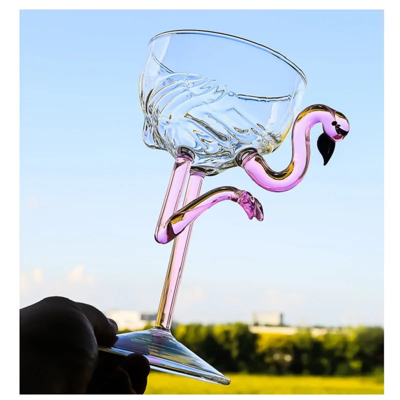 Pink Flamingo Cocktail Clear Party Glasses - Image 2