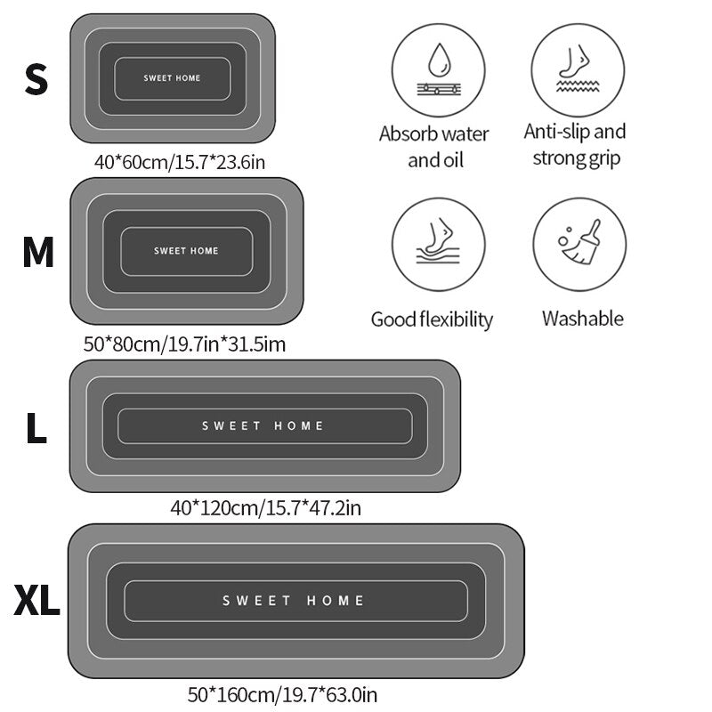 Modern Water Absorbent Anti-slip Area Rugs - Image 3