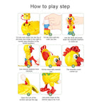 Colorful DIY Silly Feathered Chicken Toy