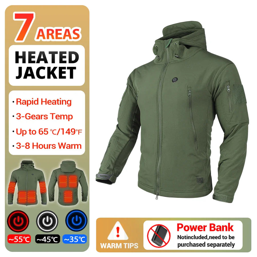 Hooded Heated Winter Camping Jacket - Image 12