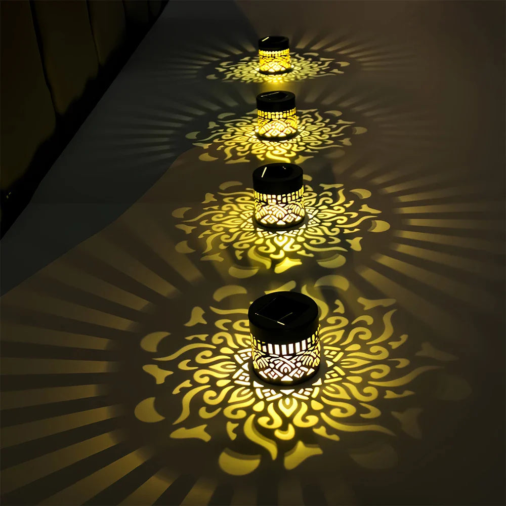 Geometric Pattern Decorative Solar Garden Wall Light - Image 3
