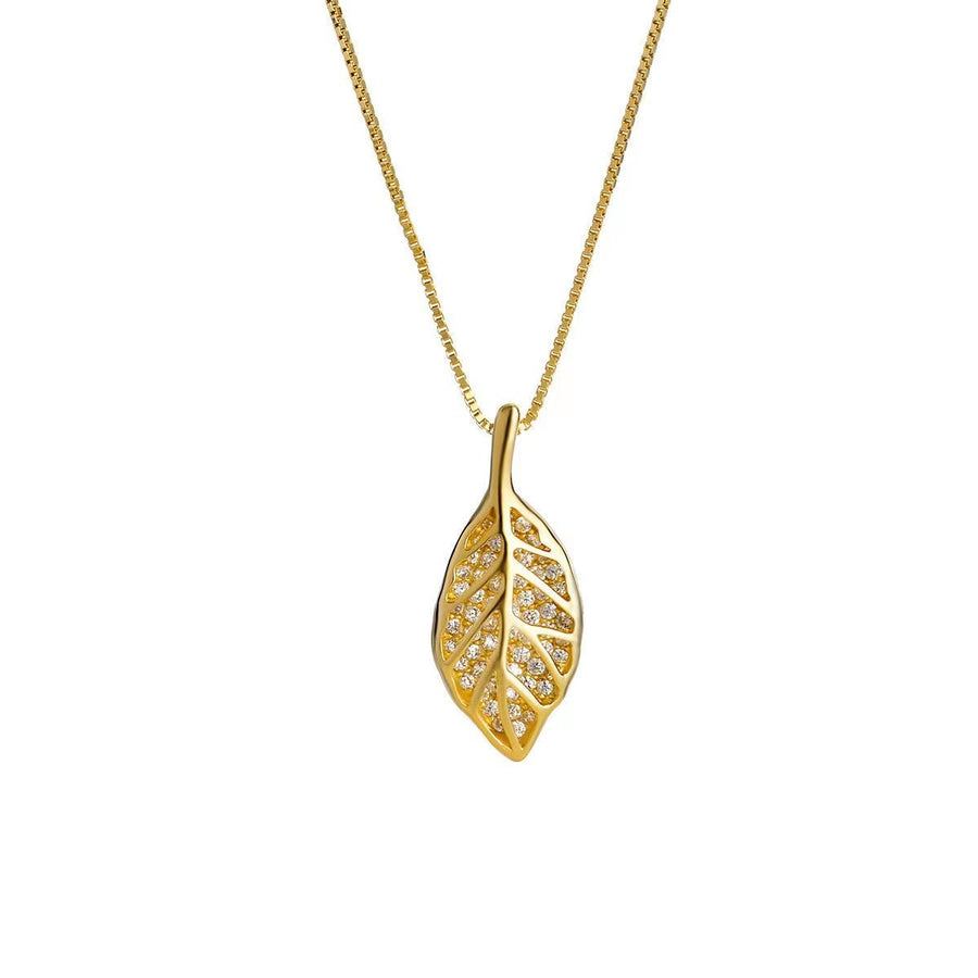 Nature Sparkle Tree Leaf Pendant Necklace - Image 6