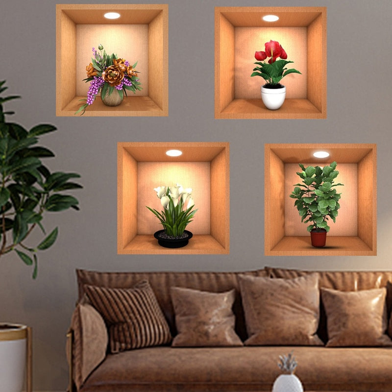 Wall Decorative Potted Plant Stickers - Image 0