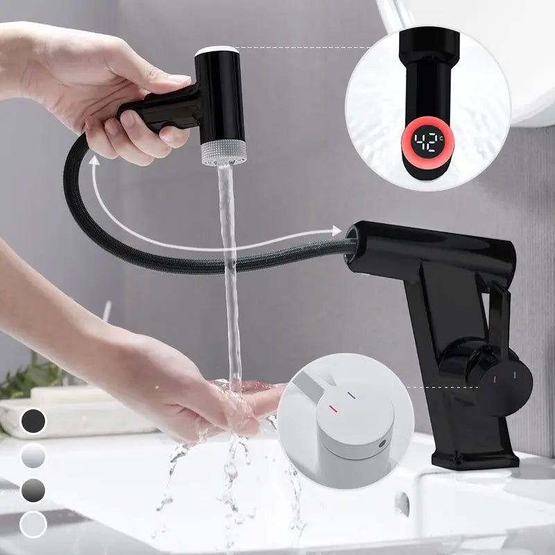 Futuristic Smart Display Waterfall Temperature Control Faucet