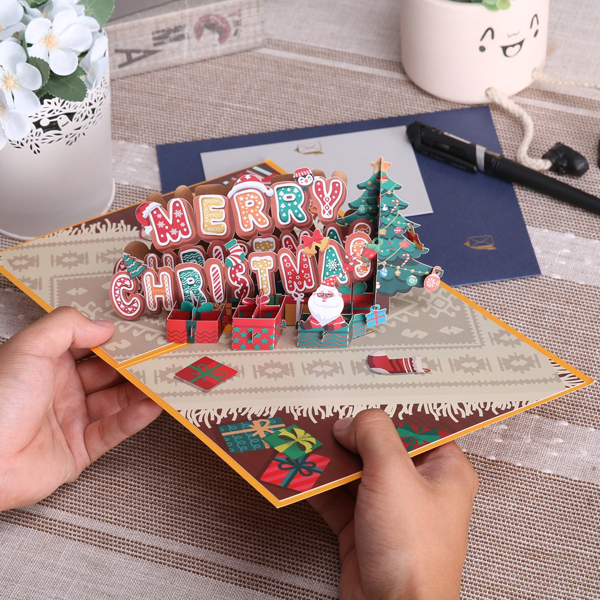 3D Pop-Up Cheerful Christmas Gift Cards