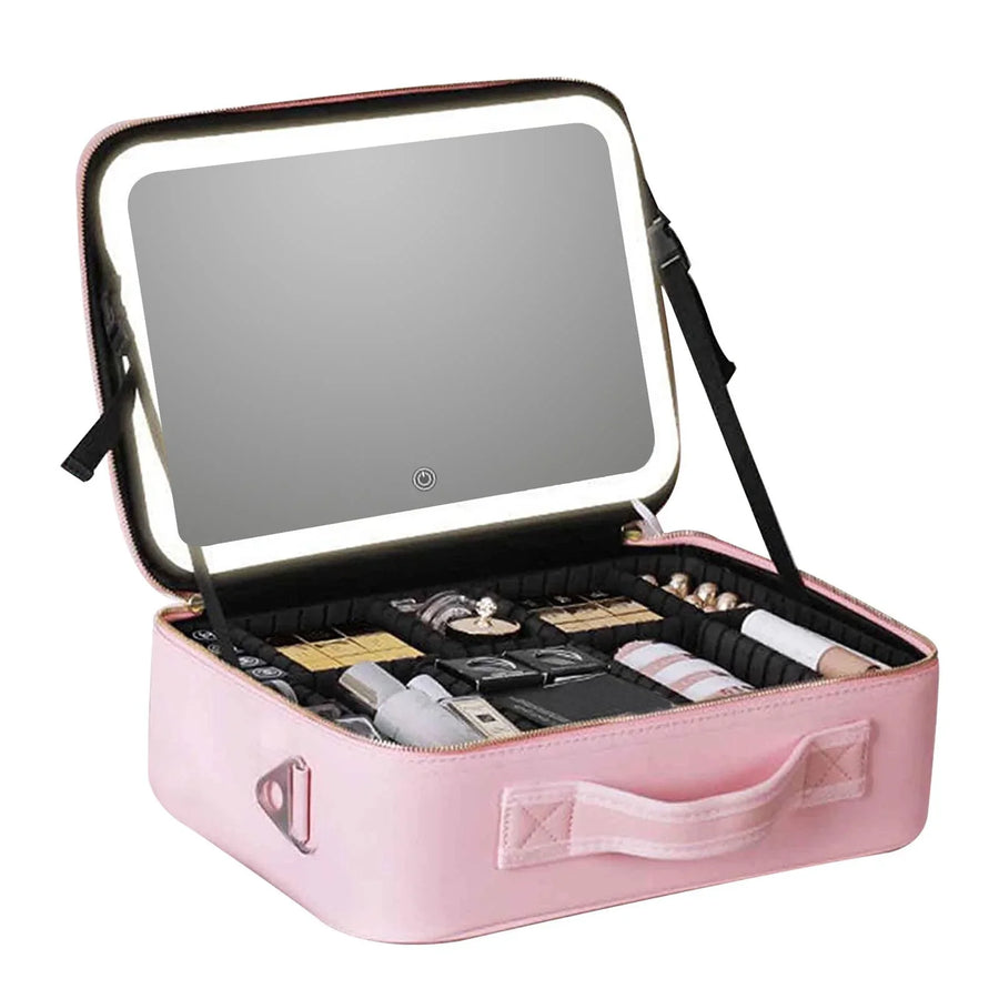 Travel Cosmetic Case LED Mirror Makeup Bag - Image 5