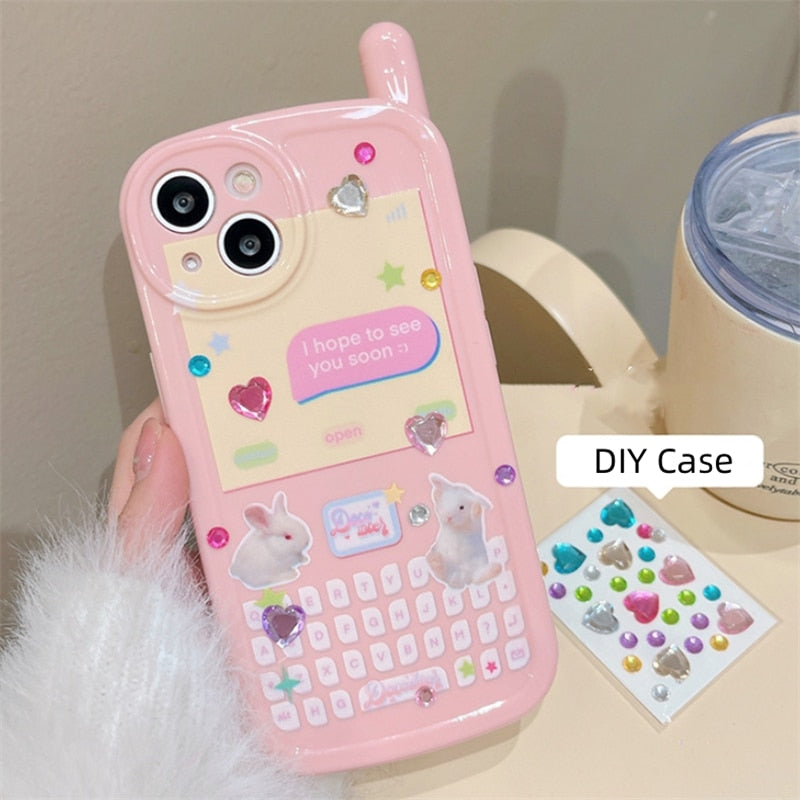 3D Korean Style Diamond Heart iPhone Case