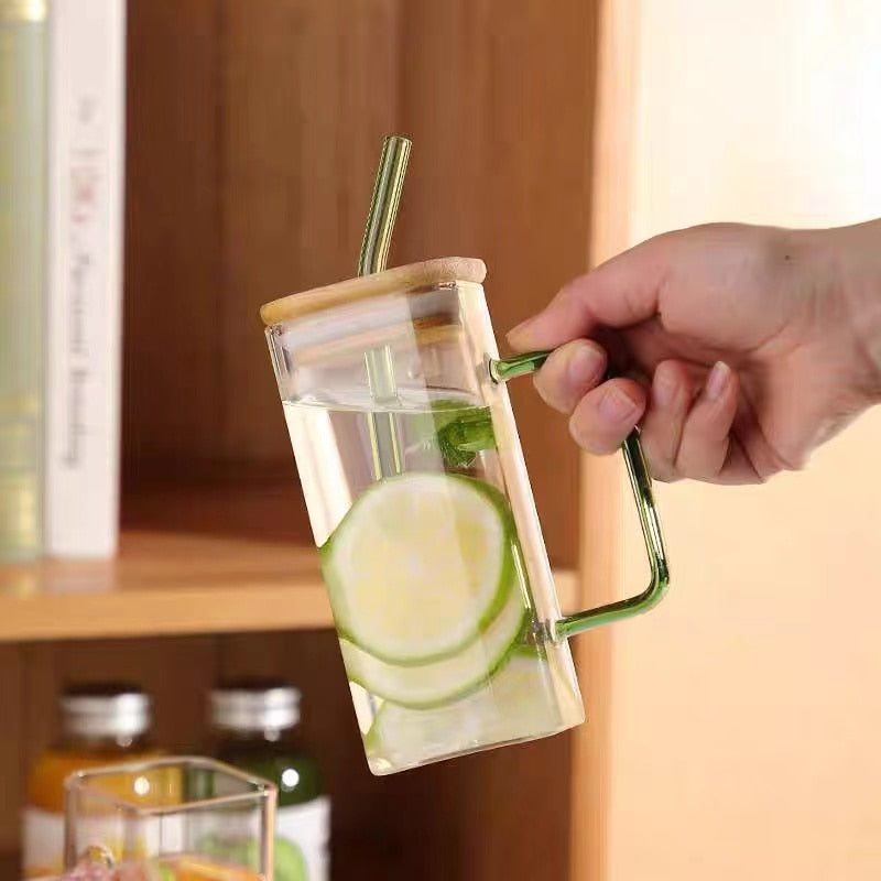 Stylish Square Large Capacity Mug with Straw - Image 7