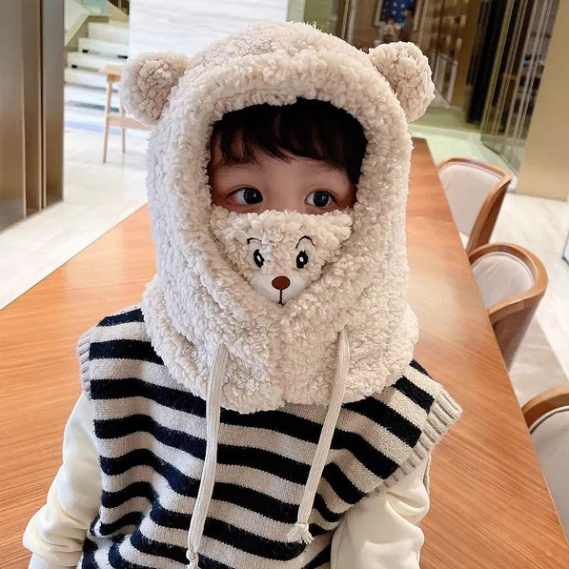Plush Warm Bear Winter Scarf Mask - Image 7