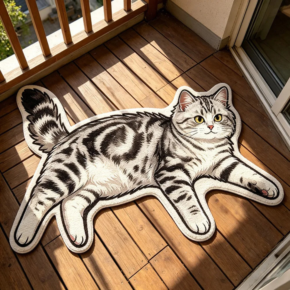 Pawprint Cute Cat-Shape Area Rug