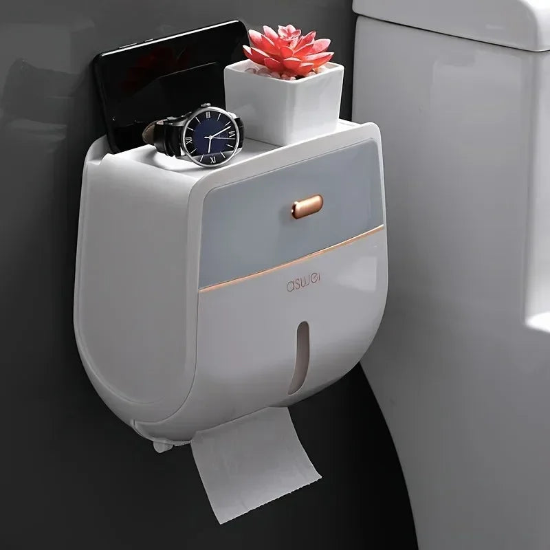 Wall-Mounted Double Layer Tissue Organizer Box - Image 3