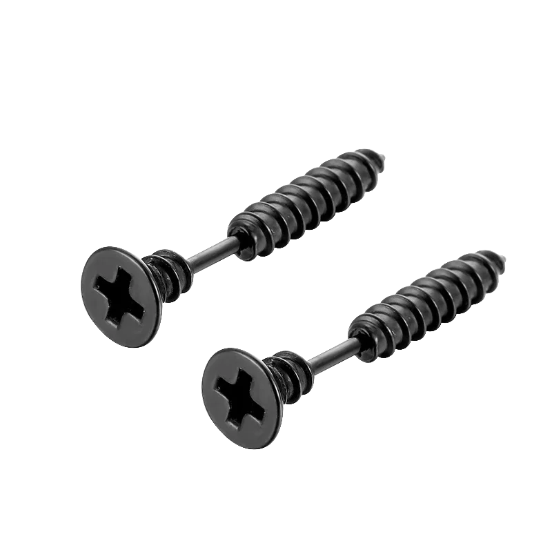 Bolt Head Industrial Screw Stud Earrings