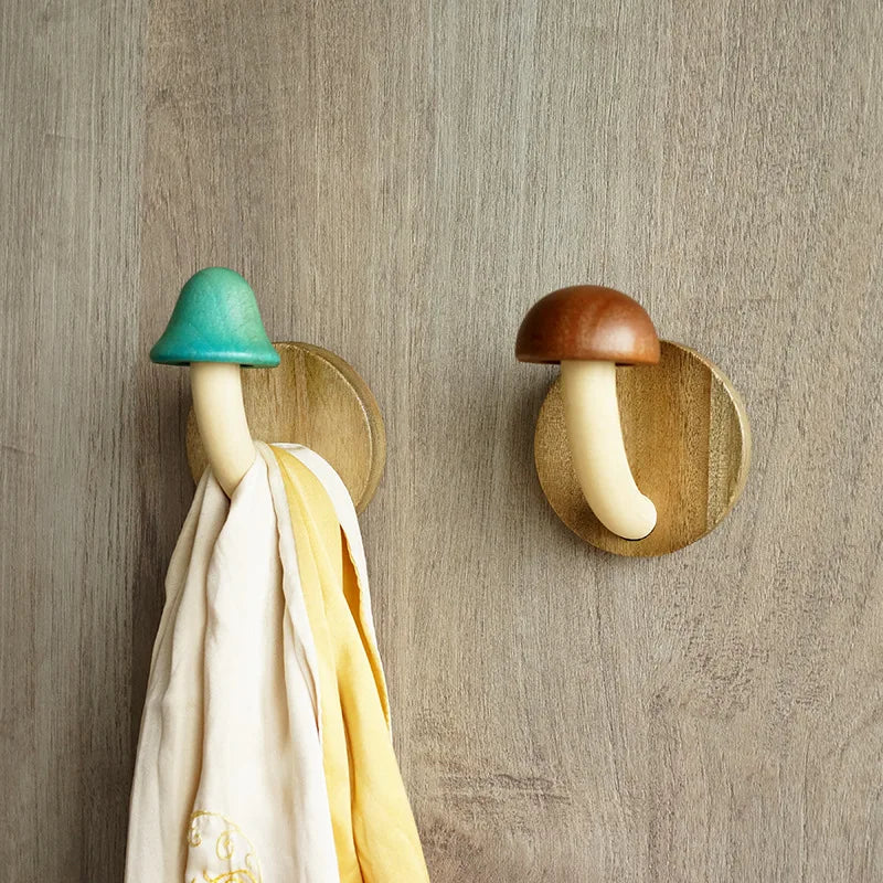 Mystic Mushroom Wooden Wall Clothes Hanger - Image 2