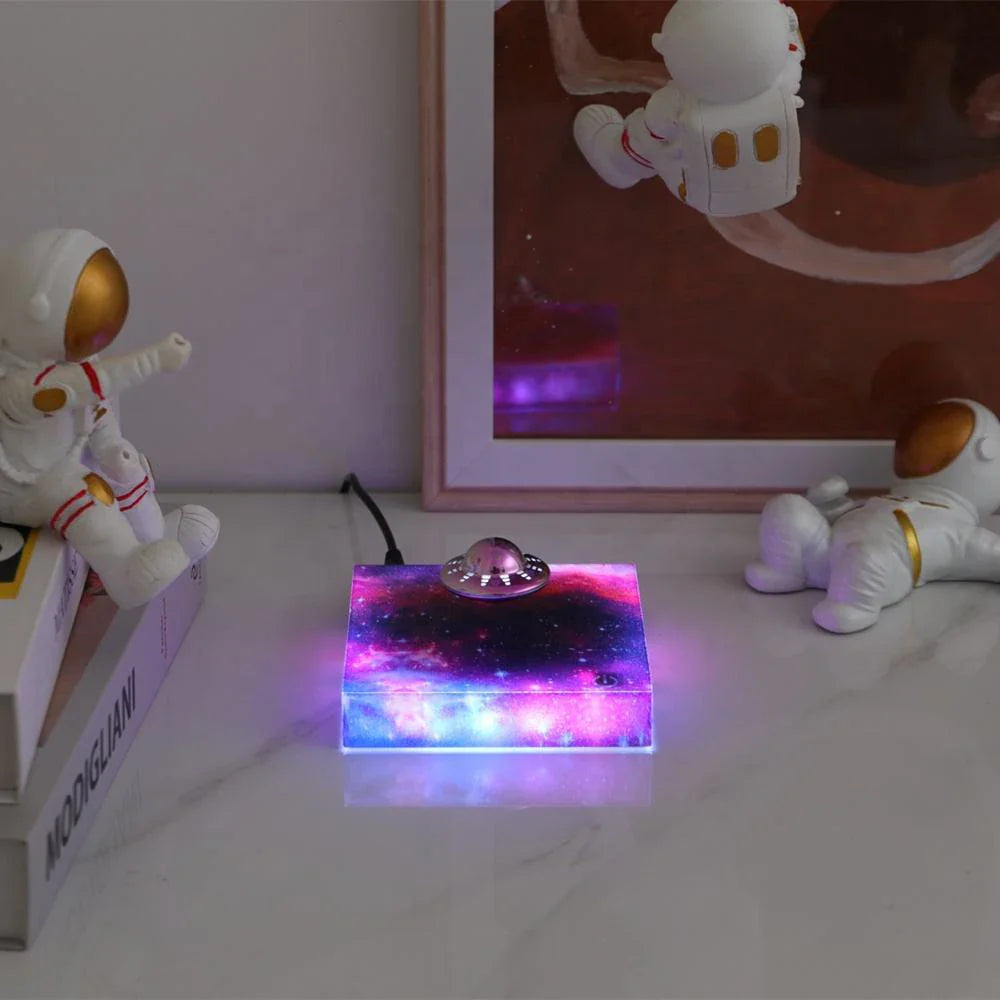 Magnetic Levitating Spaceship Rotating LED Night Lamp