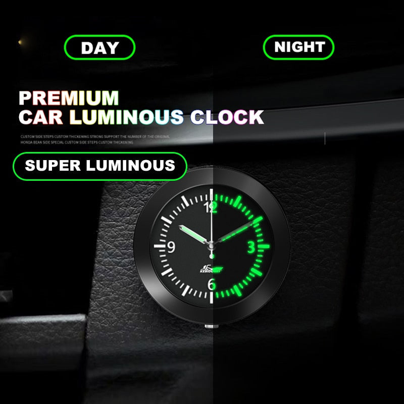 Stick-On Car Dashboard Luminous Clock