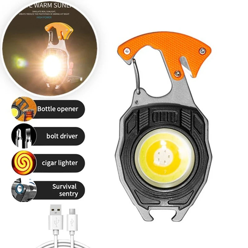 Ultimate COB Multifunction Rechargeable Built-in Ligther Work Light - Image 6