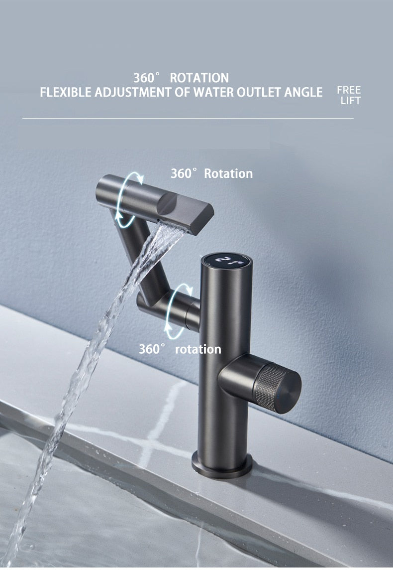 Hydroelectric Rotating Modern Smart Waterfall Faucet