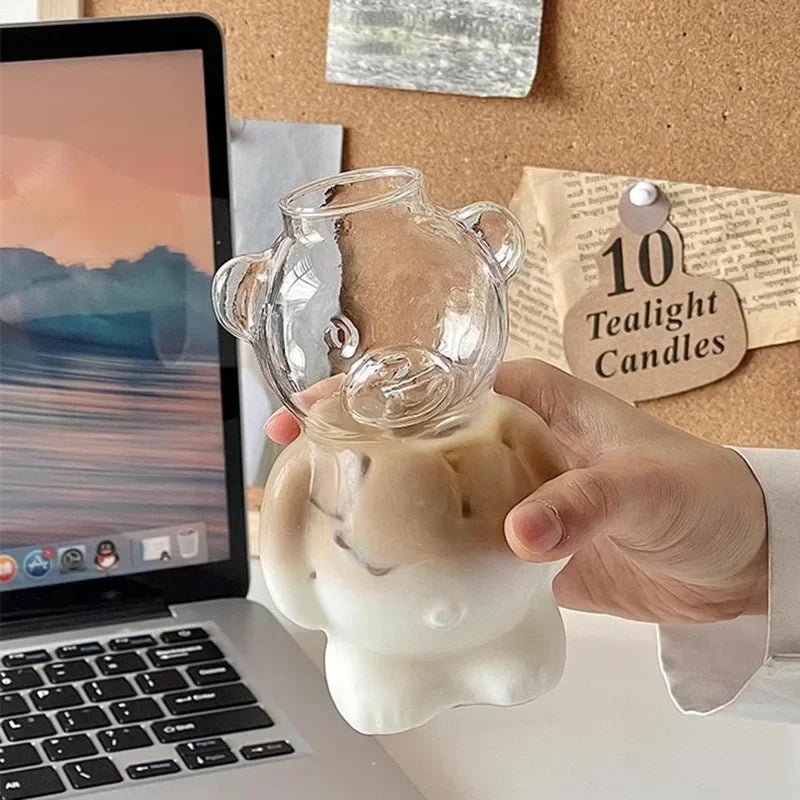 Happy Bear Glass Coffee Mug - Image 3