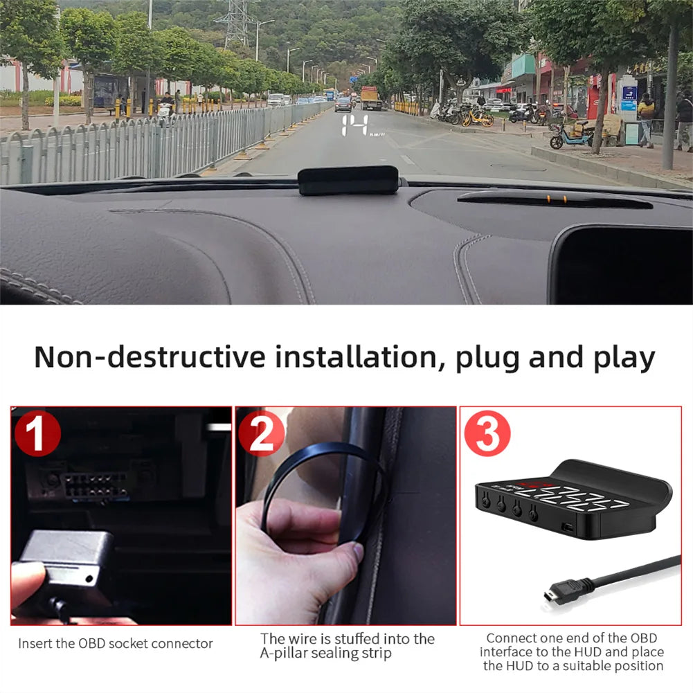 Digital HUD System Windshield Car Speedometer