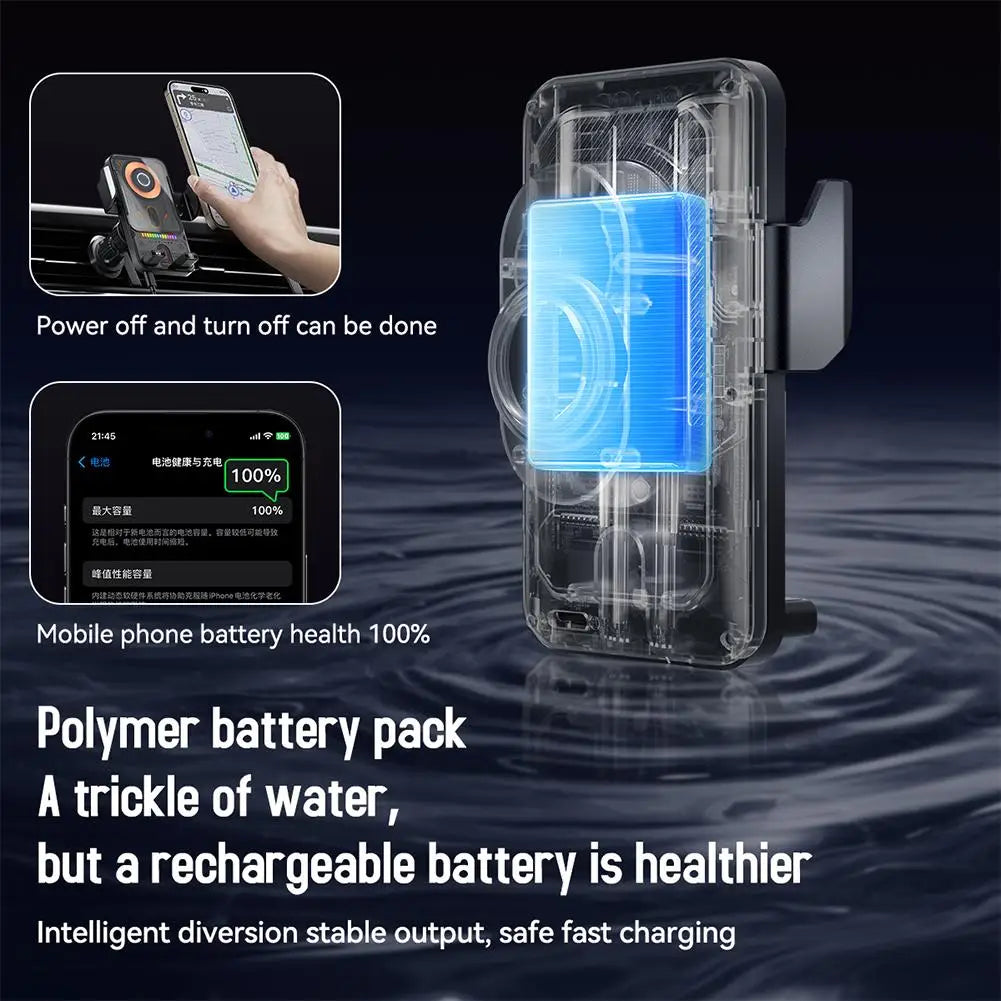 Smart Auto-Clamp Wireless Charger Car Phone Holder - Image 6