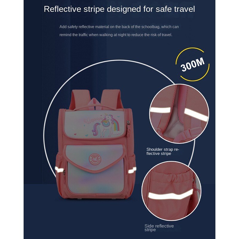 Reflective Large Waterproof Kids School Bag