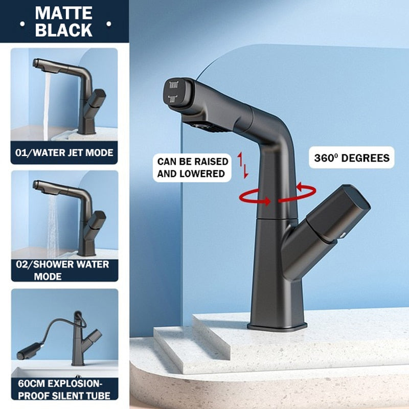 Futuristic Rotating European Pull Out Faucet - Image 10