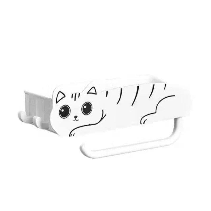 Wall-Mounted Lazy Kitten Bathroom Organizer Shelf - Image 4