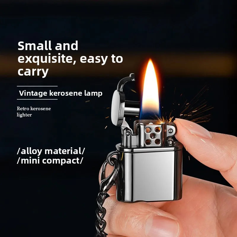 Spark Tag Metal Windproof Kerosene Keychain Lighter - Image 4