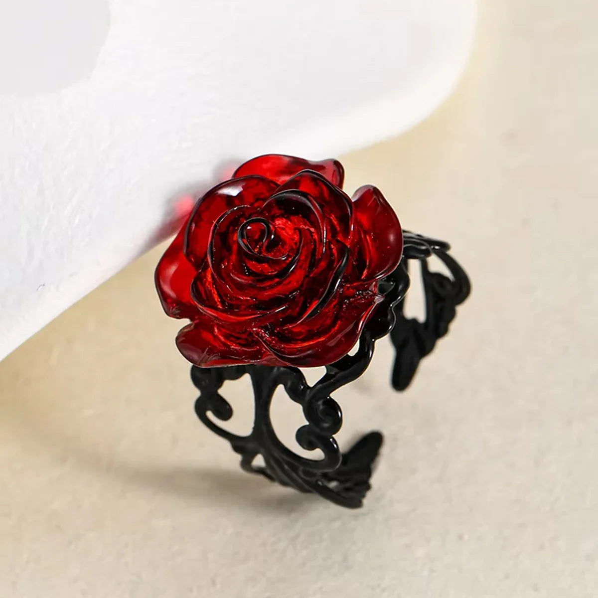 Gothic Dark Rose Ring - Image 2