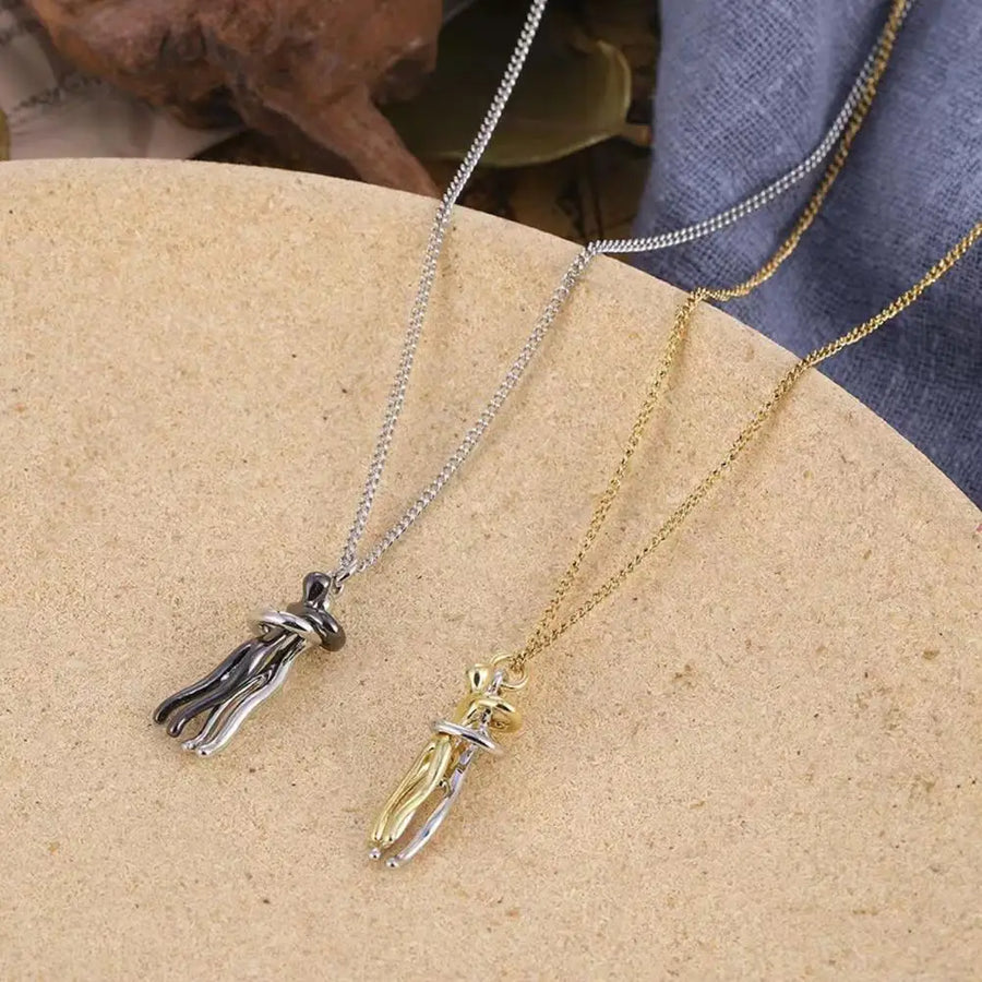 Love Forever Hug Cute Couple Necklace - Image 8