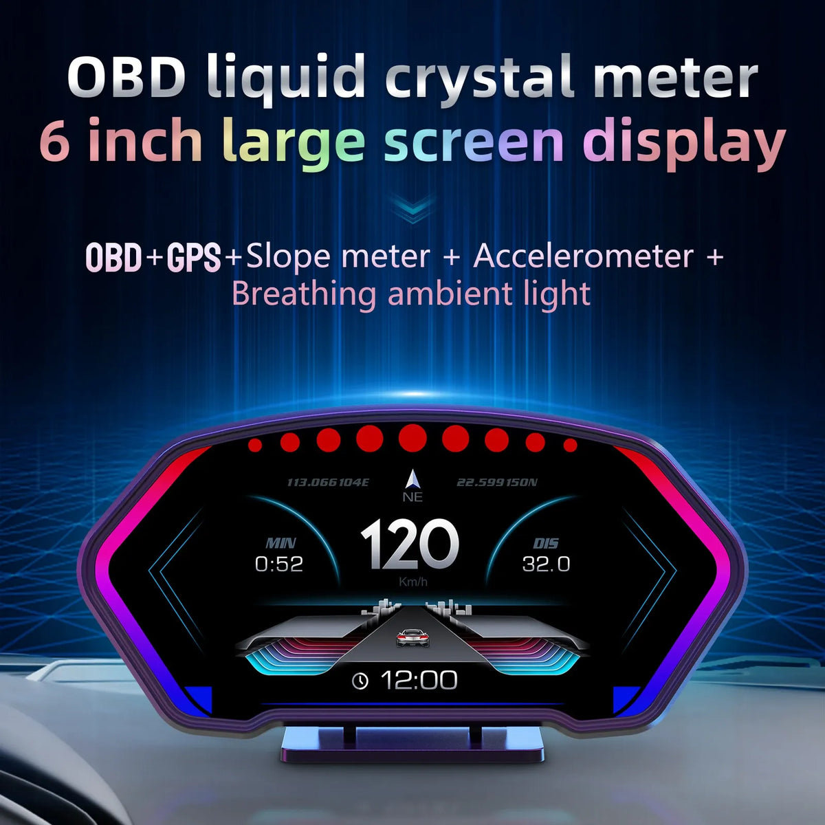 Digital Car Head-Up Crystal Display Speedometer