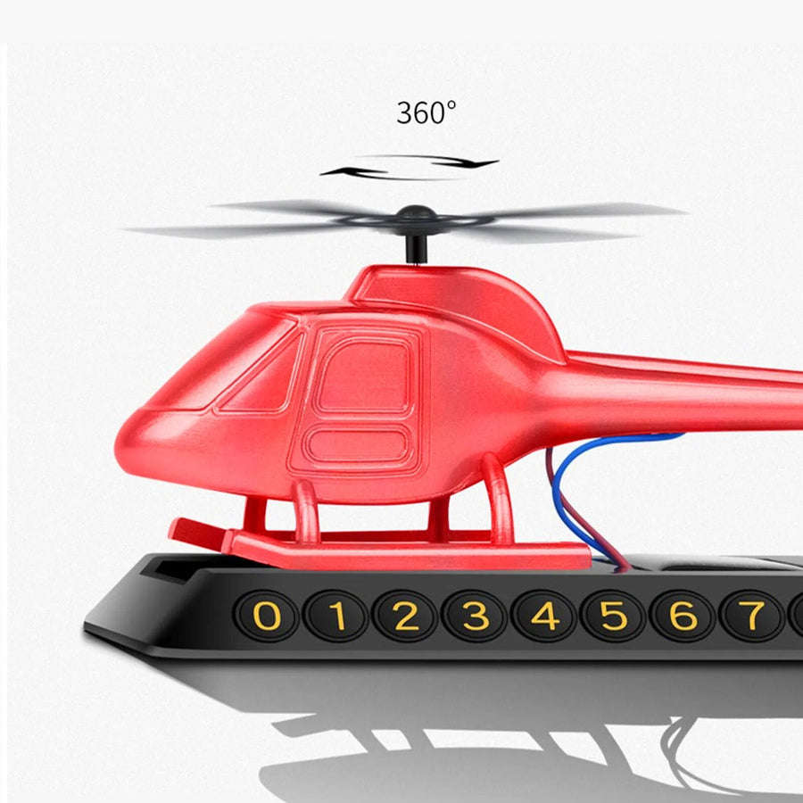 Helicopter Solar-Powered Car Air Freshener Parking Number Plate - Image 2