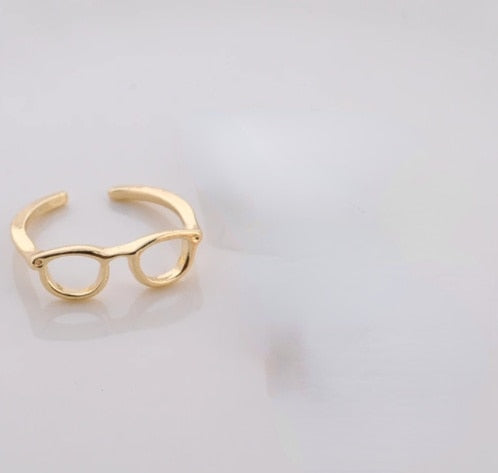 Minimalist Unique Mini Glasses Ring - Image 8
