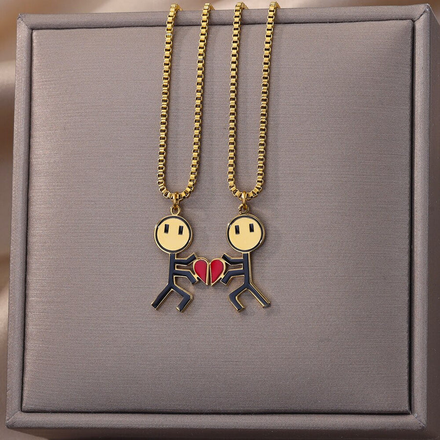 2pcs Double Love Heart Necklace - Image 1