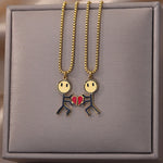 2pcs Double Love Heart Necklace