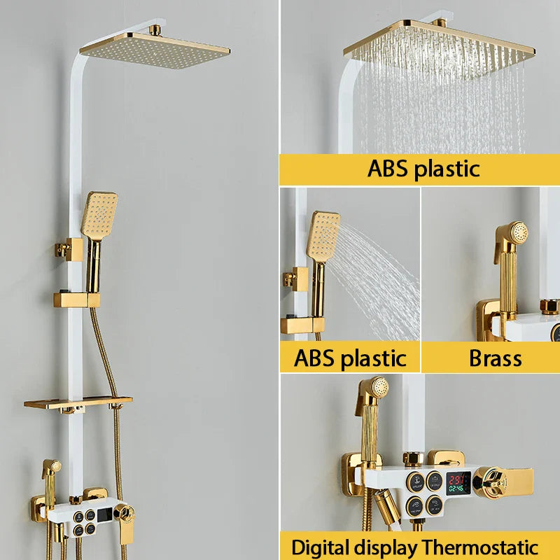 Thermostatic Digital Display Stylish Pressure Shower Set - Image 15