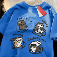 Cat Coffee Lover Funny T-Shirt - Image 8